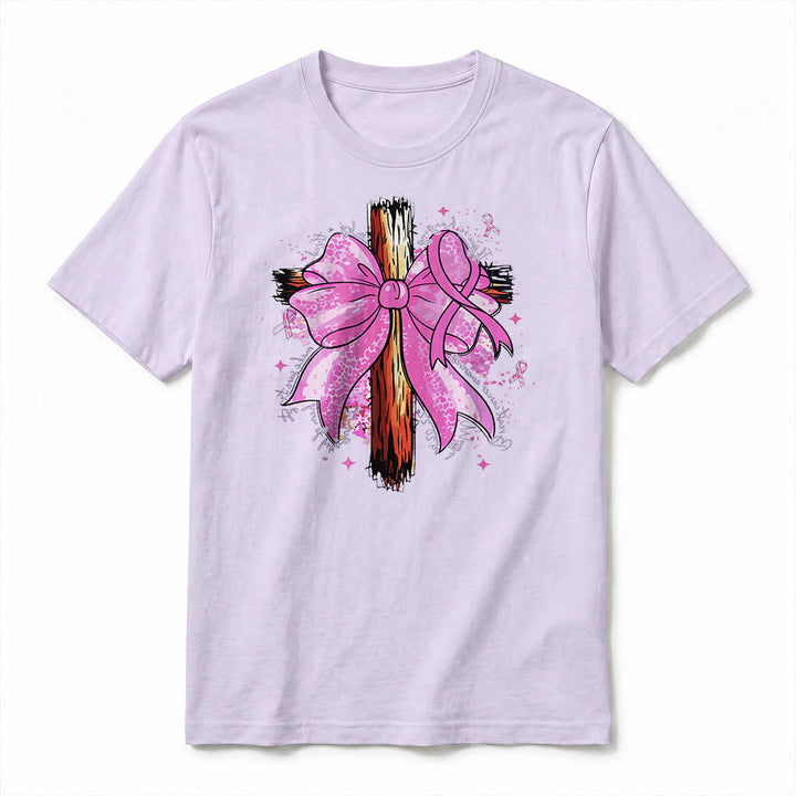 Christianartworkshop T-shirt a maniche corte premium con croce, nastro e fiocco - image 14