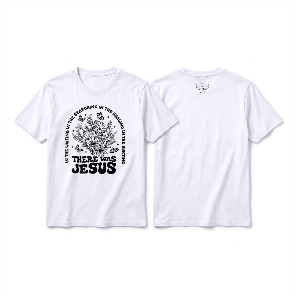 Christianartworkshop T-shirt a maniche corte premium con stampa floreale e farfalle "There Was Jesus" - Bianco - 2XL - image 1