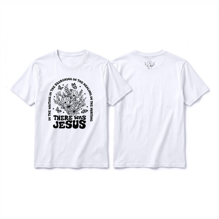 Christianartworkshop T-shirt a maniche corte premium con stampa floreale e farfalle "There Was Jesus" - Bianco - 2XL - image 1