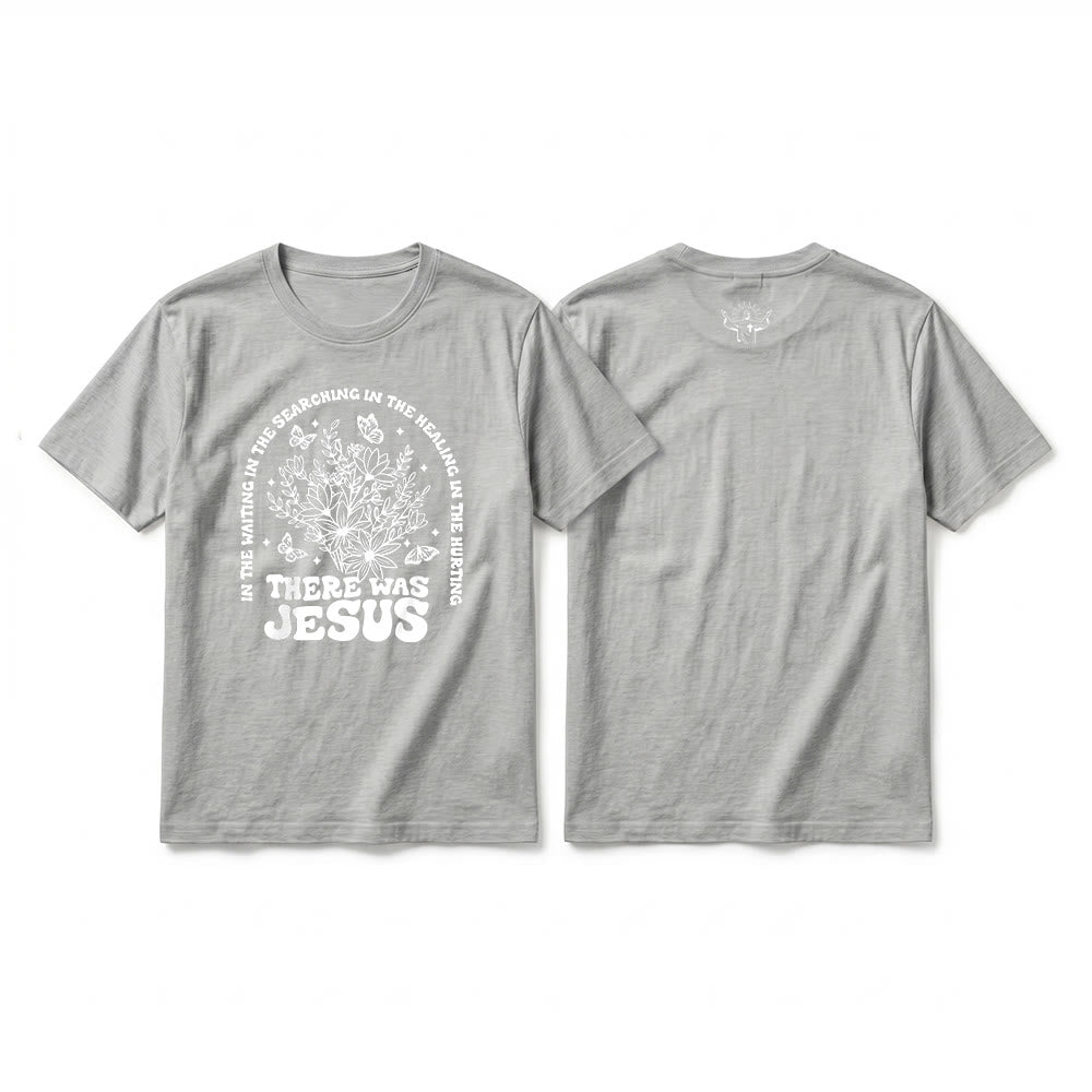 Christianartworkshop T-shirt a maniche corte premium con stampa floreale e farfalle "There Was Jesus" - Grigio - 2XL - image 19