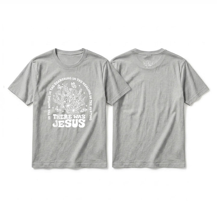 Christianartworkshop T-shirt a maniche corte premium con stampa floreale e farfalle "There Was Jesus" - Grigio - 2XL - image 19