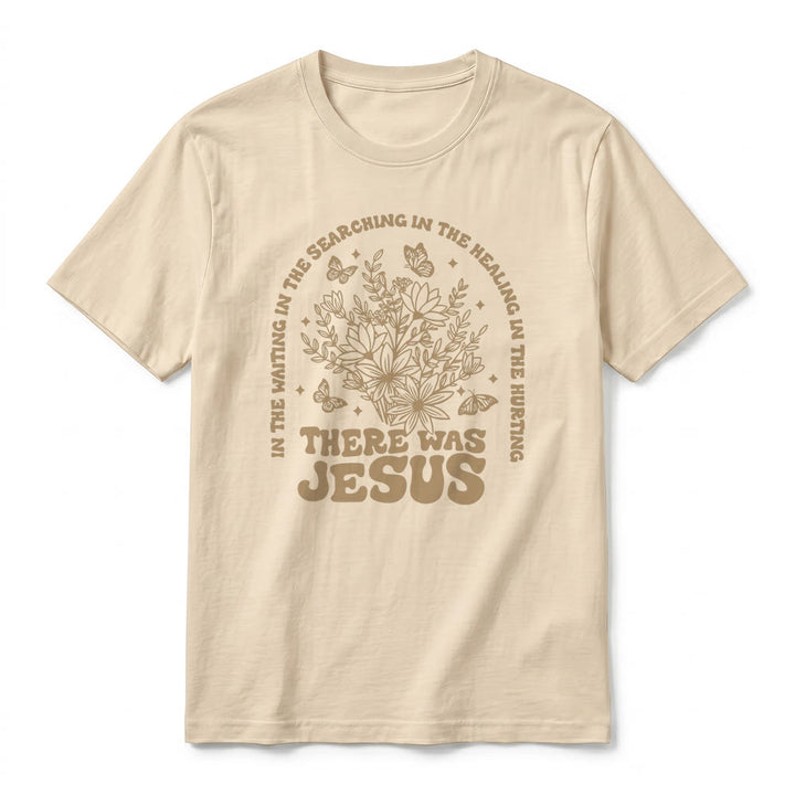 Christianartworkshop T-shirt a maniche corte premium con stampa floreale e farfalle "There Was Jesus" - image 11