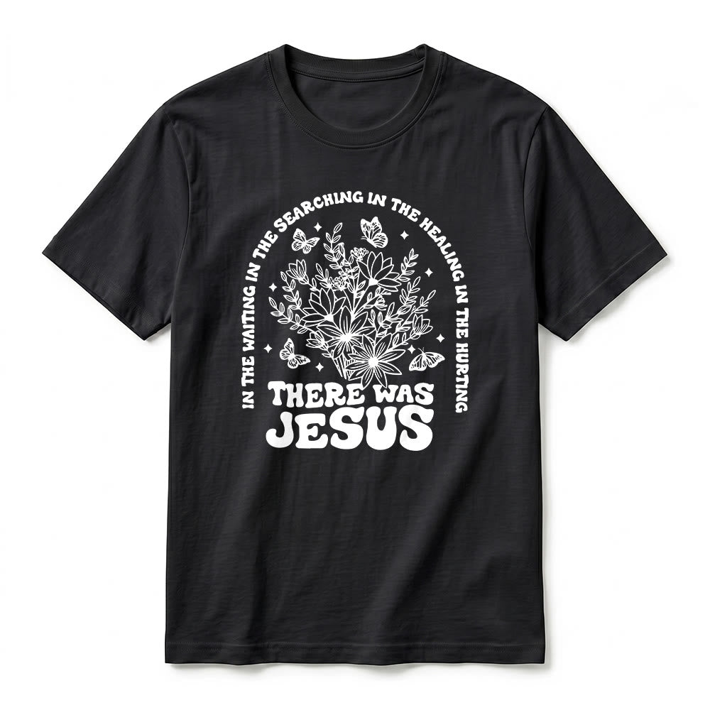 Christianartworkshop T-shirt a maniche corte premium con stampa floreale e farfalle "There Was Jesus" - image 14