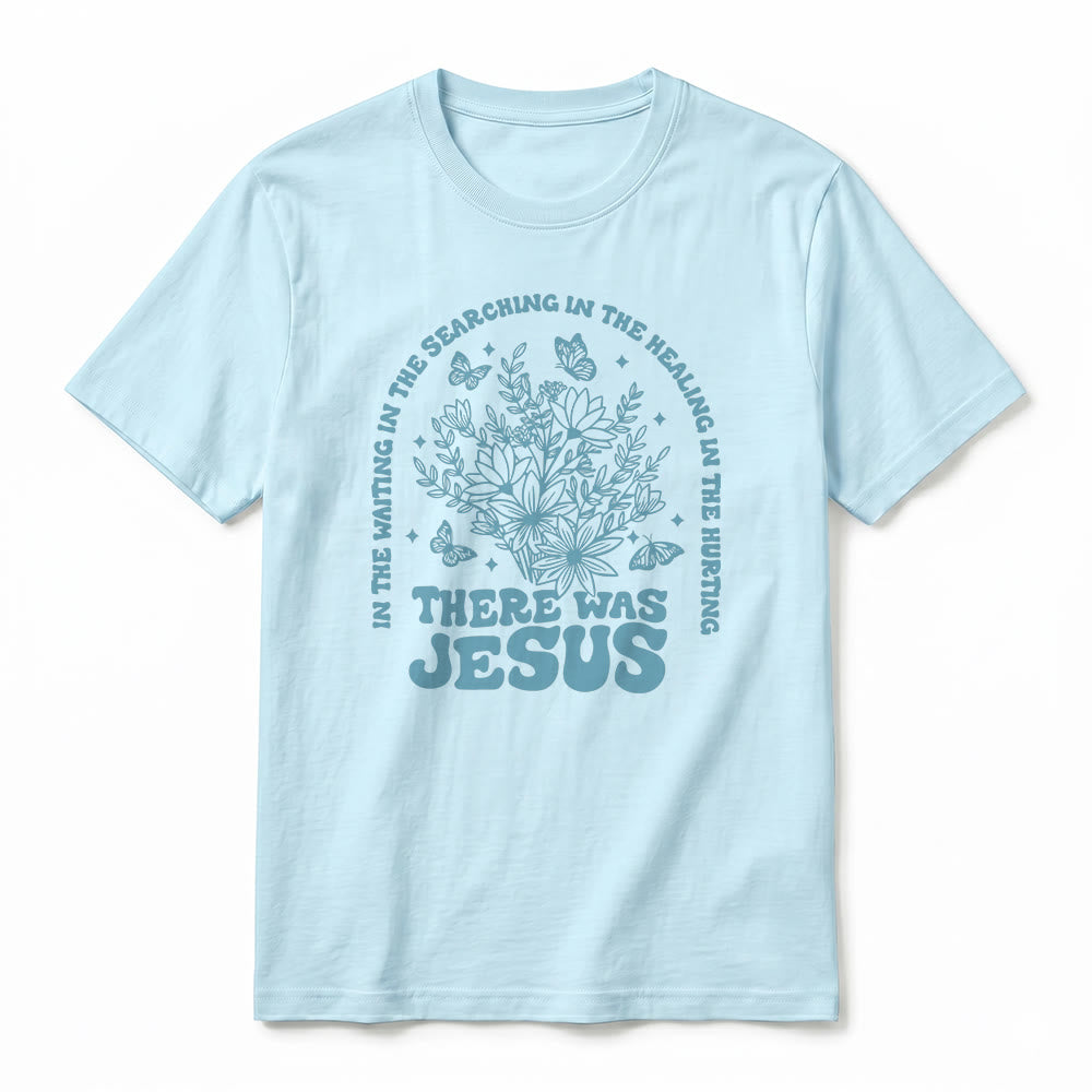 Christianartworkshop T-shirt a maniche corte premium con stampa floreale e farfalle "There Was Jesus" - image 8