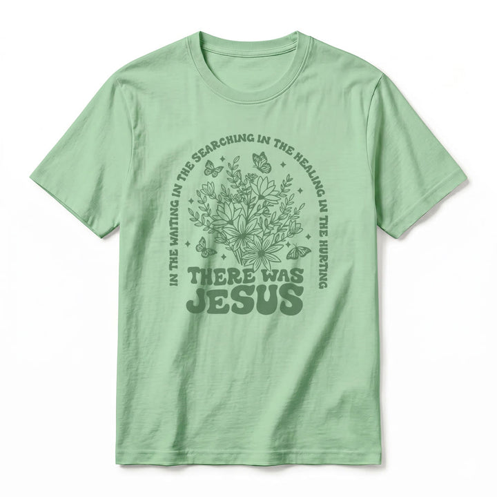 Christianartworkshop T-shirt a maniche corte premium con stampa floreale e farfalle "There Was Jesus" - image 23