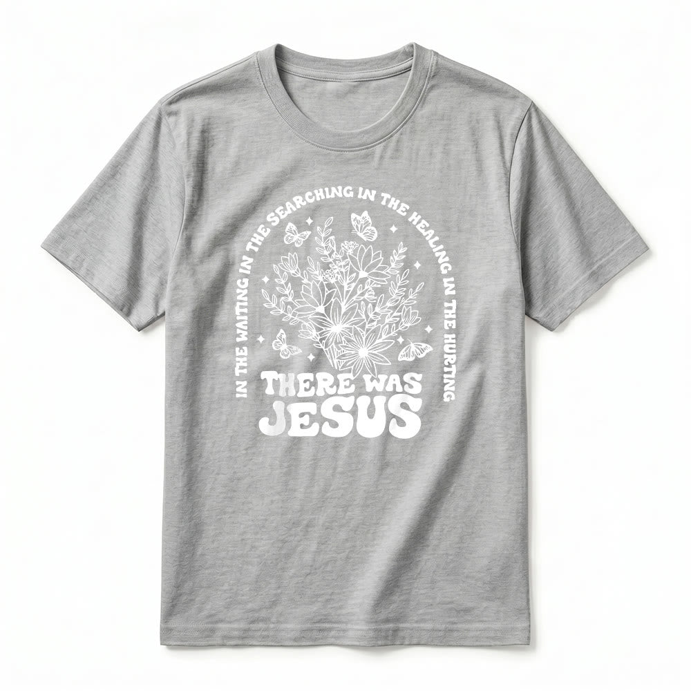 Christianartworkshop T-shirt a maniche corte premium con stampa floreale e farfalle "There Was Jesus" - image 20