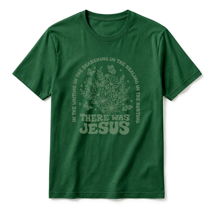 Christianartworkshop T-shirt a maniche corte premium con stampa floreale e farfalle "There Was Jesus" - image 5