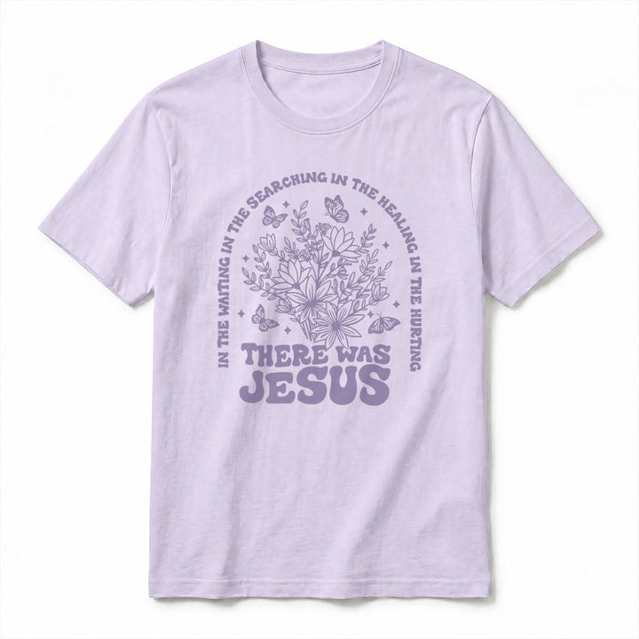 Christianartworkshop T-shirt a maniche corte premium con stampa floreale e farfalle "There Was Jesus" - image 17