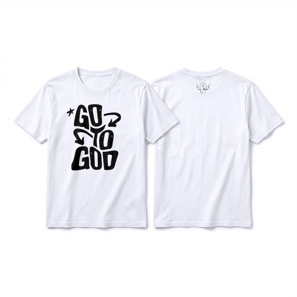 Christianartworkshop T-shirt a maniche corte premium con scritta "Go To God" e accento stellato. - Bianco - 2XL - image 7