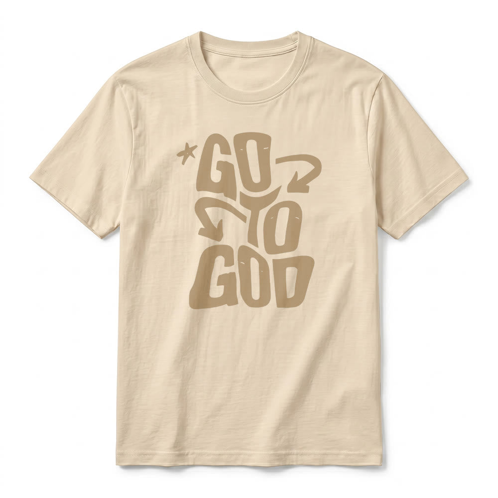 Christianartworkshop T-shirt a maniche corte premium con scritta "Go To God" e accento stellato. - image 5