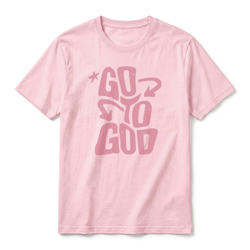 Christianartworkshop T-shirt a maniche corte premium con scritta "Go To God" e accento stellato. - image 26