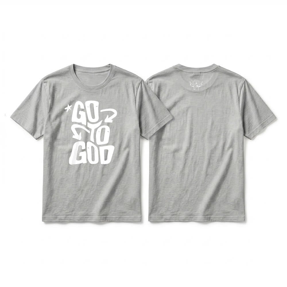 Christianartworkshop T-shirt a maniche corte premium con scritta "Go To God" e accento stellato. - Grigio - 2XL - image 19