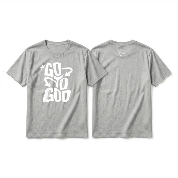 Christianartworkshop T-shirt a maniche corte premium con scritta "Go To God" e accento stellato. - Grigio - 2XL - image 19