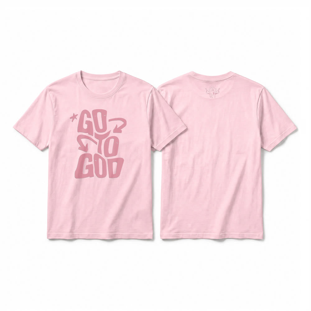 Christianartworkshop T-shirt a maniche corte premium con scritta "Go To God" e accento stellato. - Rosa - 2XL - image 25
