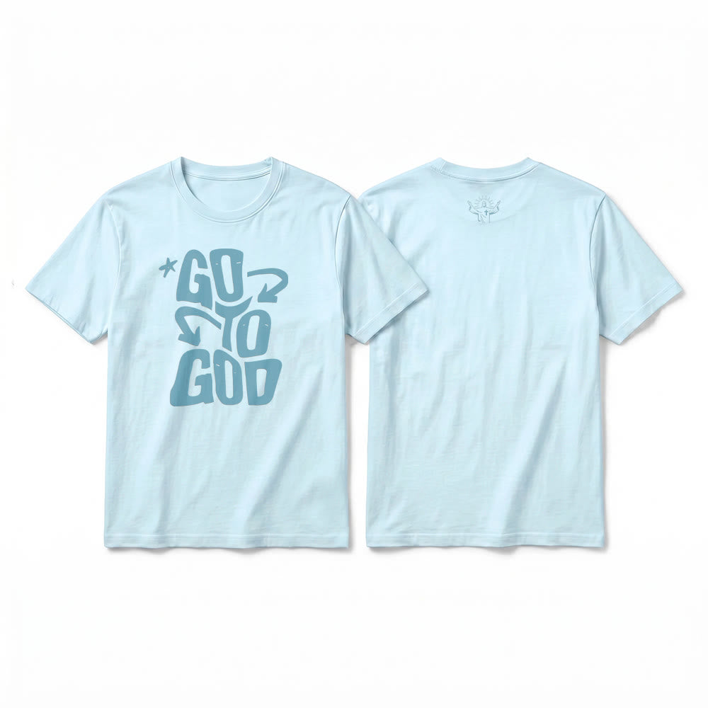 Christianartworkshop T-shirt a maniche corte premium con scritta "Go To God" e accento stellato. - Blu - 2XL - image 13