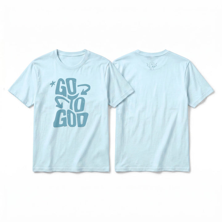 Christianartworkshop T-shirt a maniche corte premium con scritta "Go To God" e accento stellato. - Blu - 2XL - image 13