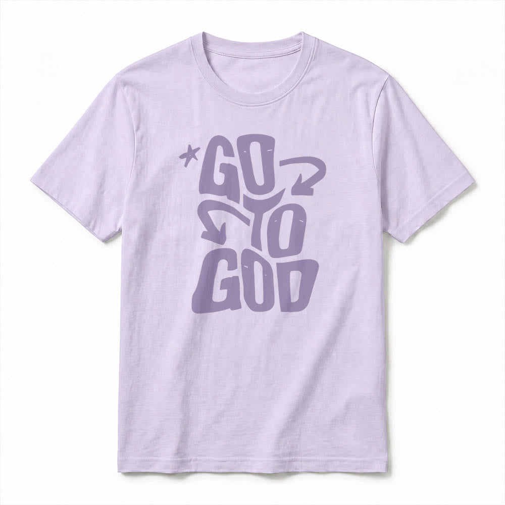 Christianartworkshop T-shirt a maniche corte premium con scritta "Go To God" e accento stellato. - image 17