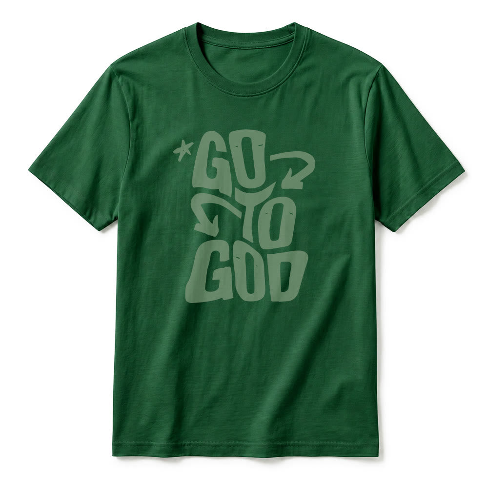 Christianartworkshop T-shirt a maniche corte premium con scritta "Go To God" e accento stellato. - image 11