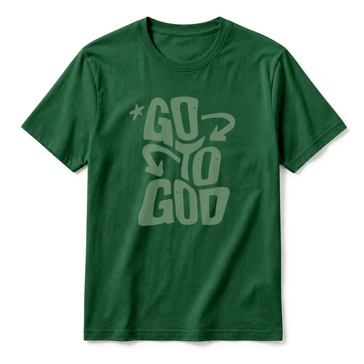 Christianartworkshop T-shirt a maniche corte premium con scritta "Go To God" e accento stellato. - image 11