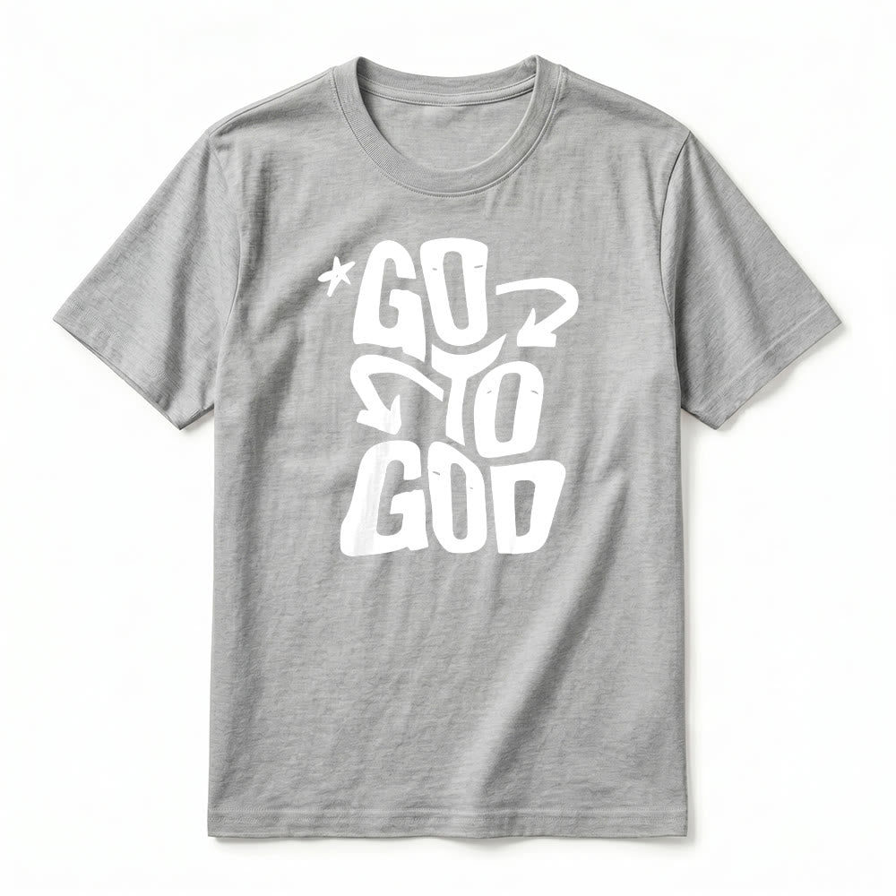 Christianartworkshop T-shirt a maniche corte premium con scritta "Go To God" e accento stellato. - image 20