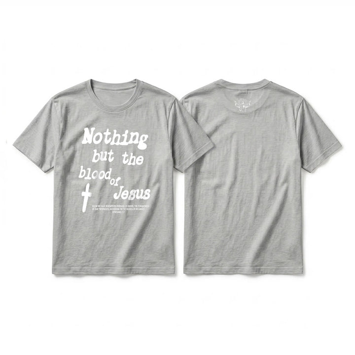 Christianartworkshop T-shirt a maniche corte premium "Nient'altro che il sangue di Gesù" - Grigio - 2XL - image 19