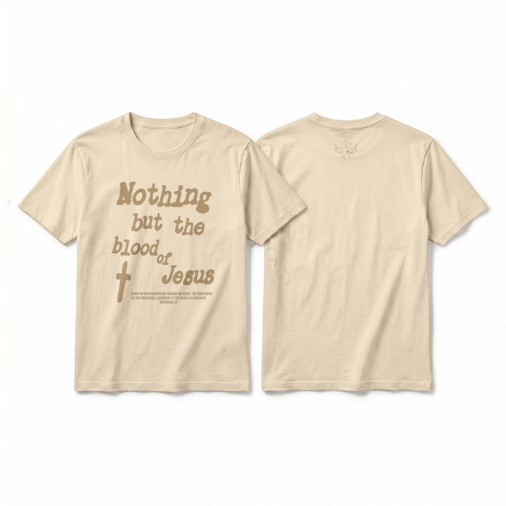 Christianartworkshop T-shirt a maniche corte premium "Nient'altro che il sangue di Gesù" - Beige - 2XL - image 7