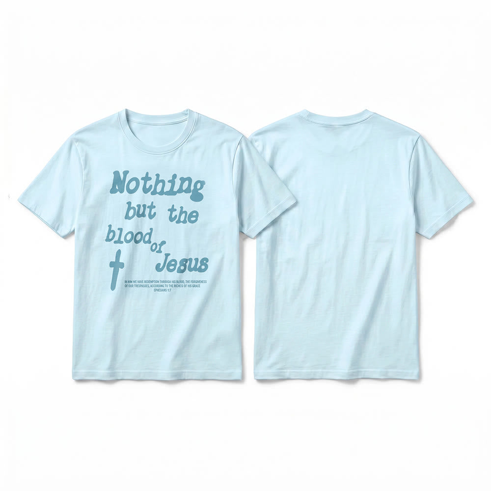 Christianartworkshop T-shirt a maniche corte premium "Nient'altro che il sangue di Gesù" - Blu - 2XL - image 13