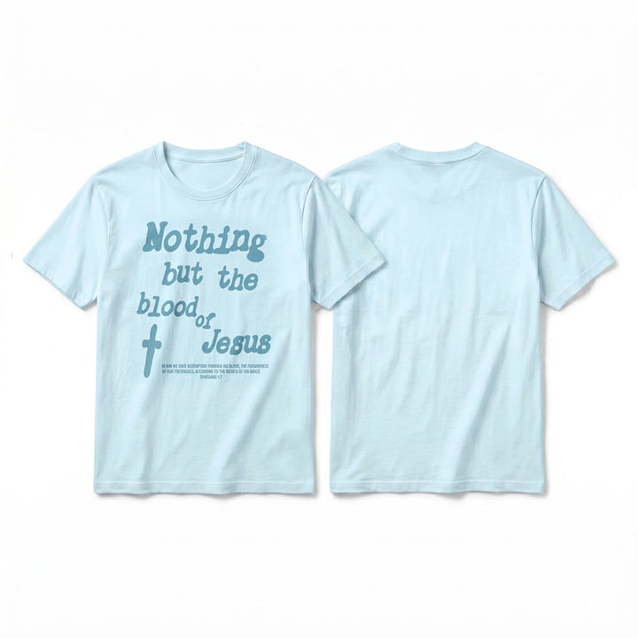 Christianartworkshop T-shirt a maniche corte premium "Nient'altro che il sangue di Gesù" - Blu - 2XL - image 13