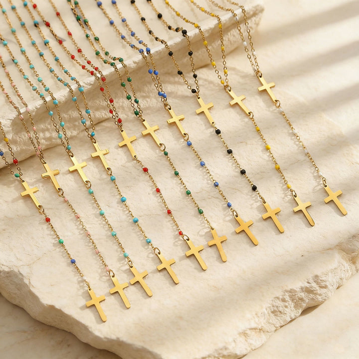 Christianartworkshop Collana a croce a strati: simbolo di grazia incrollabile e benedizione celeste. - image 1