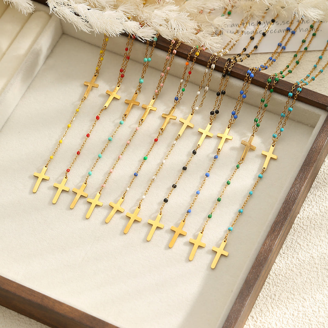 Christianartworkshop Collana a croce a strati: simbolo di grazia incrollabile e benedizione celeste. - image 2
