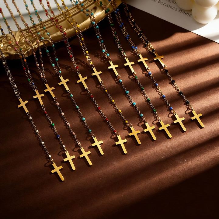 Christianartworkshop Collana a croce a strati: simbolo di grazia incrollabile e benedizione celeste. - image 3