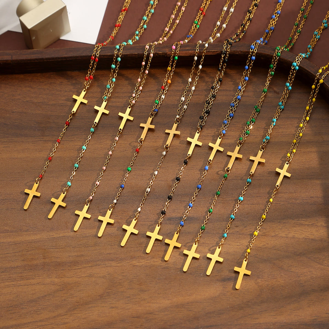 Christianartworkshop Collana a croce a strati: simbolo di grazia incrollabile e benedizione celeste. - image 0