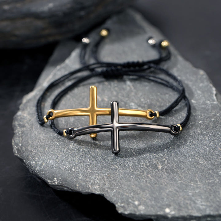 Christianartworkshop Bracciale moderno regolabile con cordino a croce: un promemoria di protezione divina e grazia infinita. - image 0