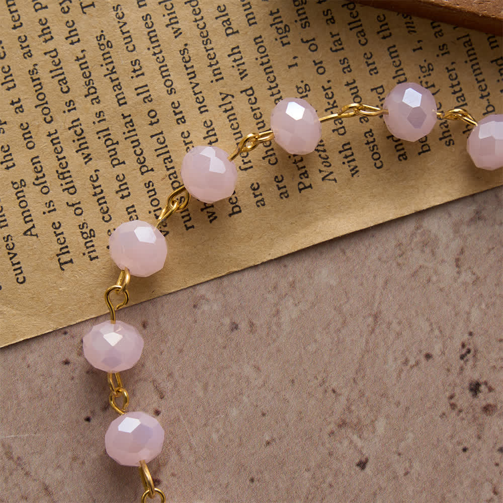 Christianartworkshop Braccialetto devozionale con cristalli rosa tenue, medaglia e croce della Madonna. - image 5