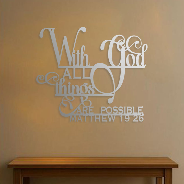 Christianartworkshop Matteo 19:26 Decorazione murale in metallo con Dio: una fede audace per le tue pareti - image 10