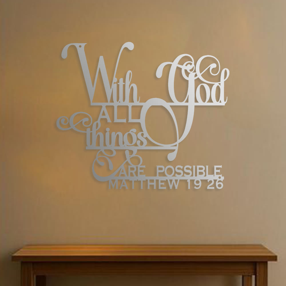 Christianartworkshop Matteo 19:26 Decorazione murale in metallo con Dio: una fede audace per le tue pareti - image 10