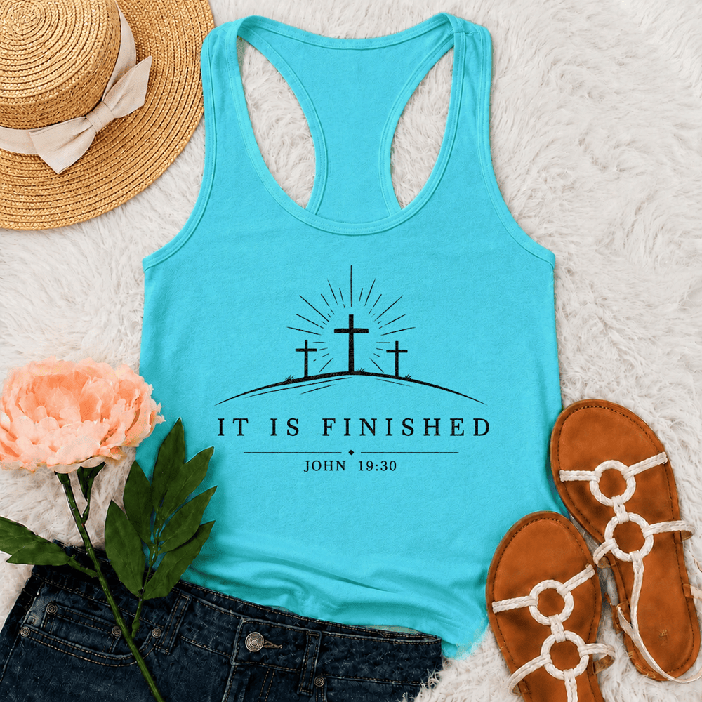 Christianartworkshop Canotta classica Faith It Is Finished con spalline incrociate sulla schiena - Menta - 2XL - image 9