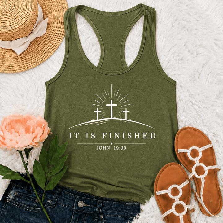 Christianartworkshop Canotta classica Faith It Is Finished con spalline incrociate sulla schiena - Verde militare - 2XL - image 18