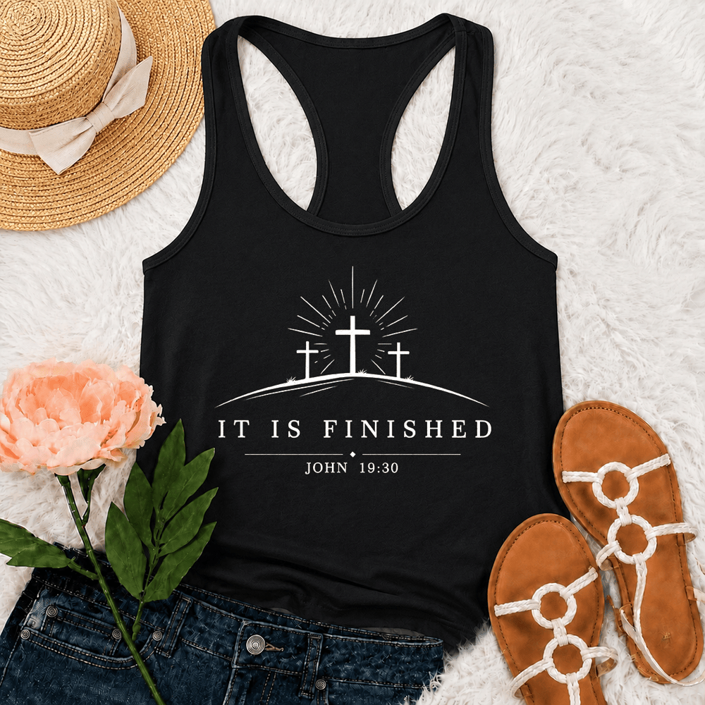 Christianartworkshop Canotta classica Faith It Is Finished con spalline incrociate sulla schiena - Nero - 2XL - image 0