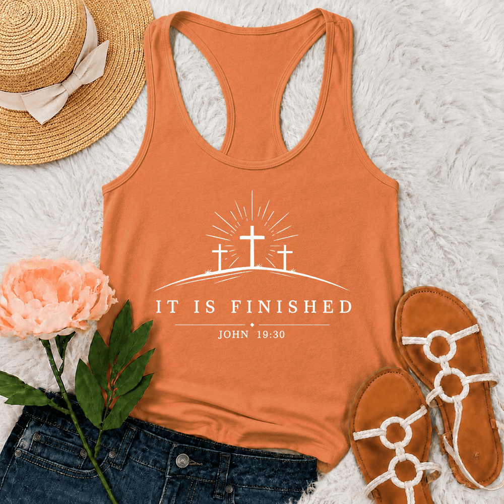 Christianartworkshop Canotta classica Faith It Is Finished con spalline incrociate sulla schiena - Arancia - 2XL - image 27