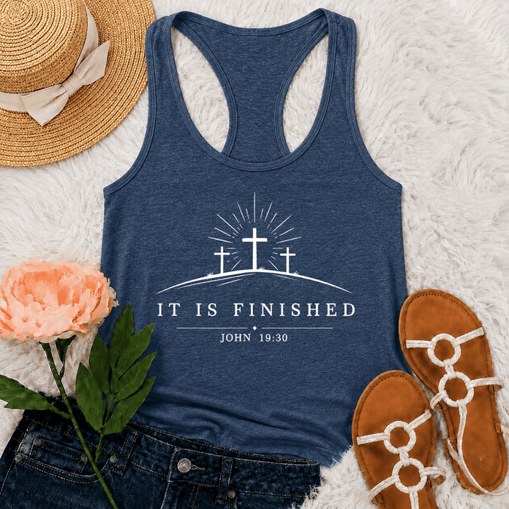 Christianartworkshop Canotta classica Faith It Is Finished con spalline incrociate sulla schiena - Blu navy - 2XL - image 12