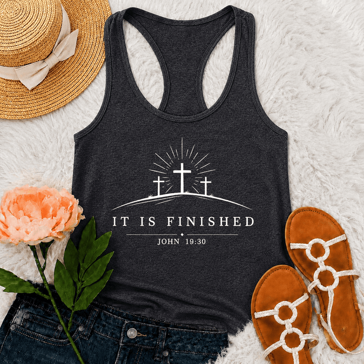Christianartworkshop Canotta classica Faith It Is Finished con spalline incrociate sulla schiena - Grigio - 2XL - image 6