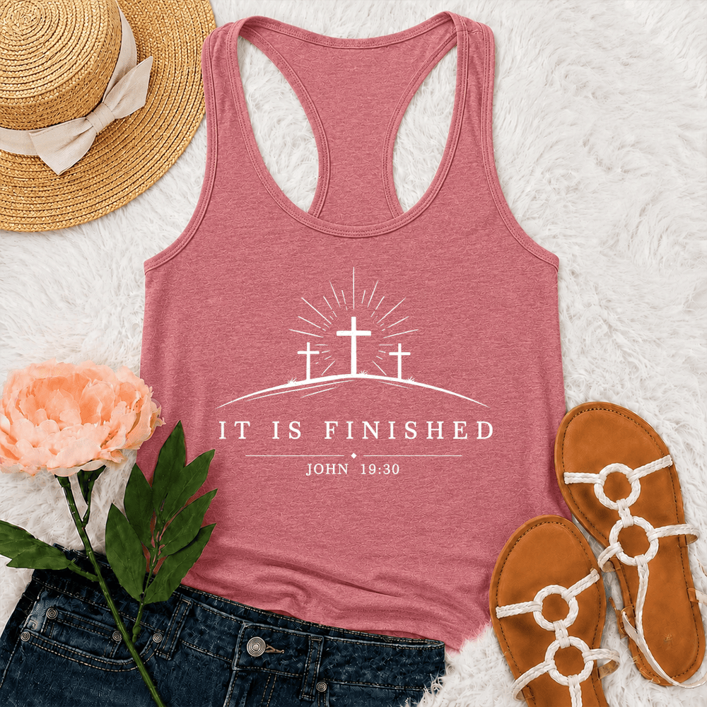 Christianartworkshop Canotta classica Faith It Is Finished con spalline incrociate sulla schiena - Rosa - 2XL - image 21