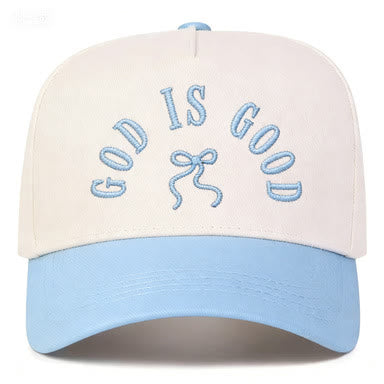 Christianartworkshop Cappellino da baseball unisex con visiera curva e scritta "God Is Good" ricamata con fiocco. - image 7