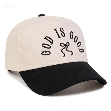 Christianartworkshop Cappellino da baseball unisex con visiera curva e scritta "God Is Good" ricamata con fiocco. - image 5