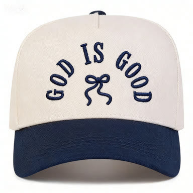 Christianartworkshop Cappellino da baseball unisex con visiera curva e scritta "God Is Good" ricamata con fiocco. - image 9