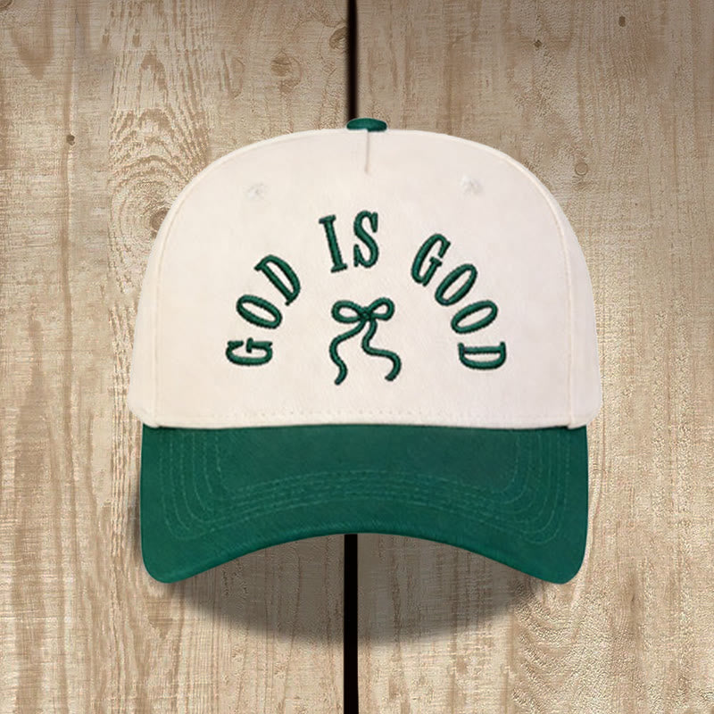 Christianartworkshop Cappellino da baseball unisex con visiera curva e scritta "God Is Good" ricamata con fiocco. - Verde - image 10