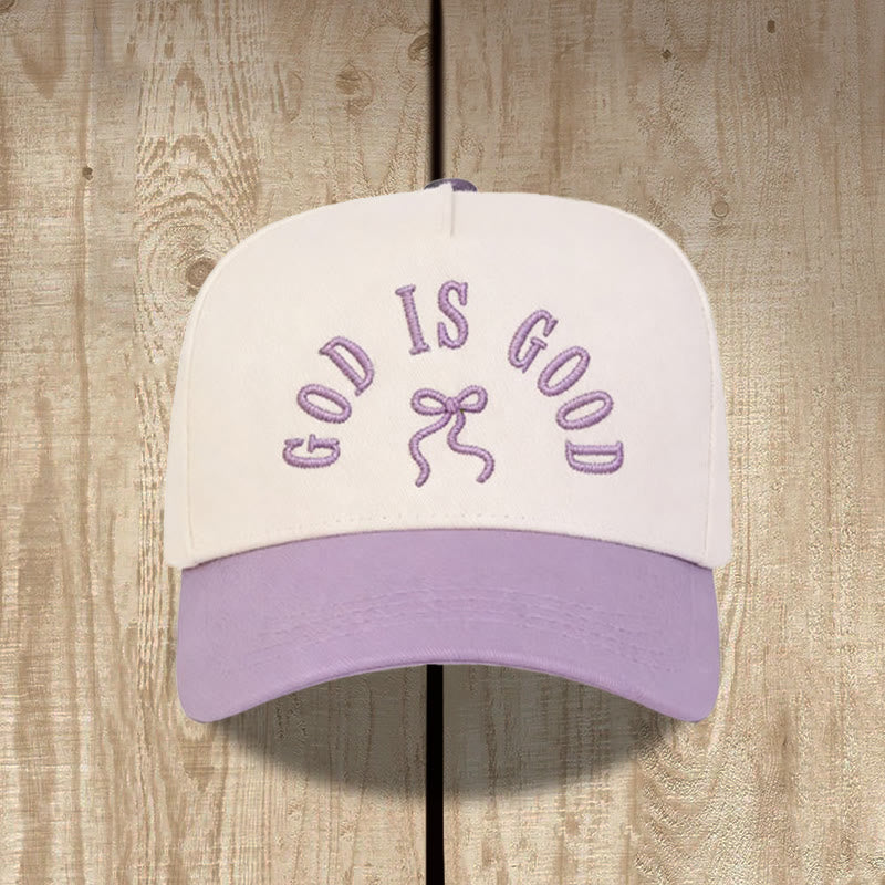 Christianartworkshop Cappellino da baseball unisex con visiera curva e scritta "God Is Good" ricamata con fiocco. - Viola - image 12