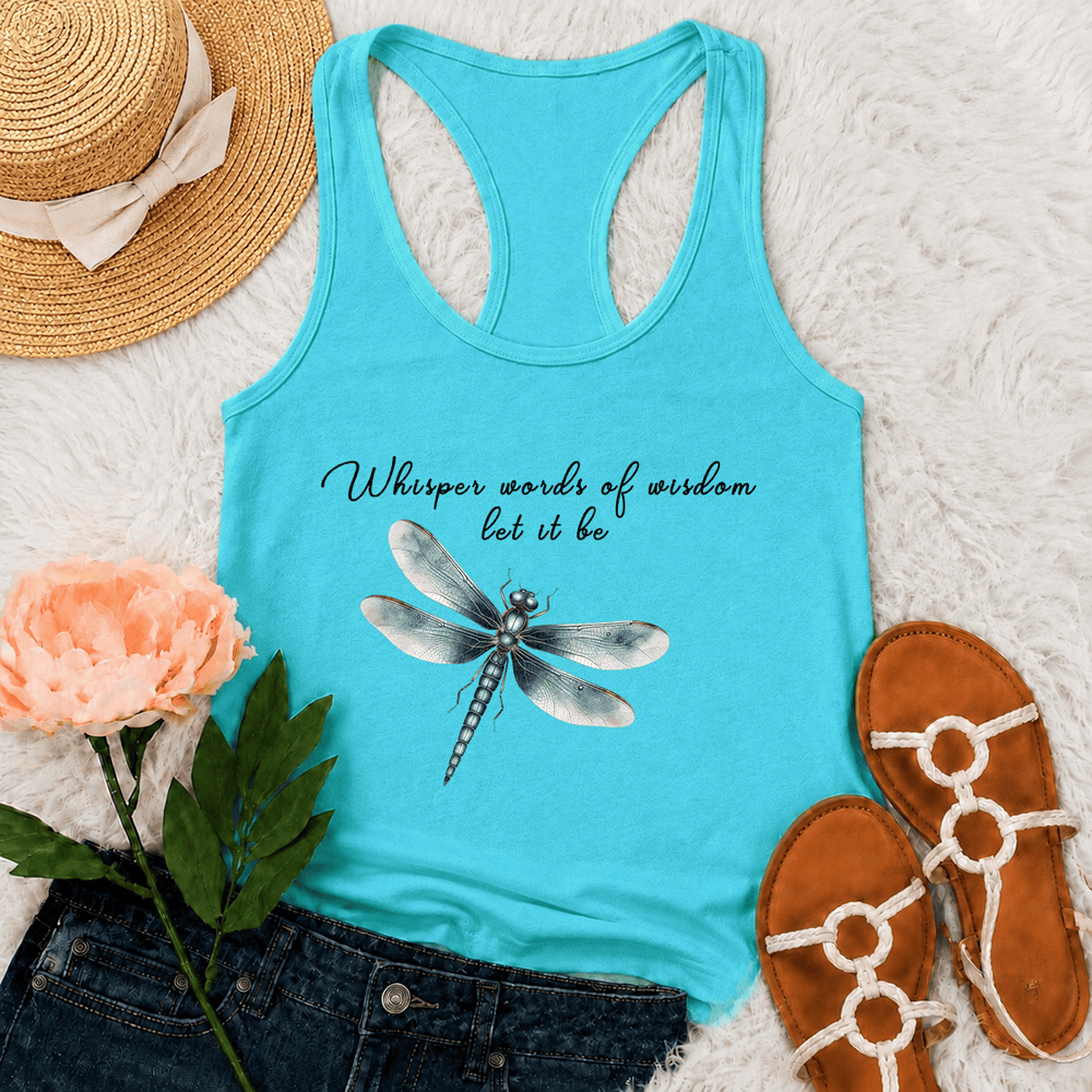 Canotta da vogatore Christianartworkshop con libellula ad acquerello "Let It Be" - Menta - 2XL - image 12