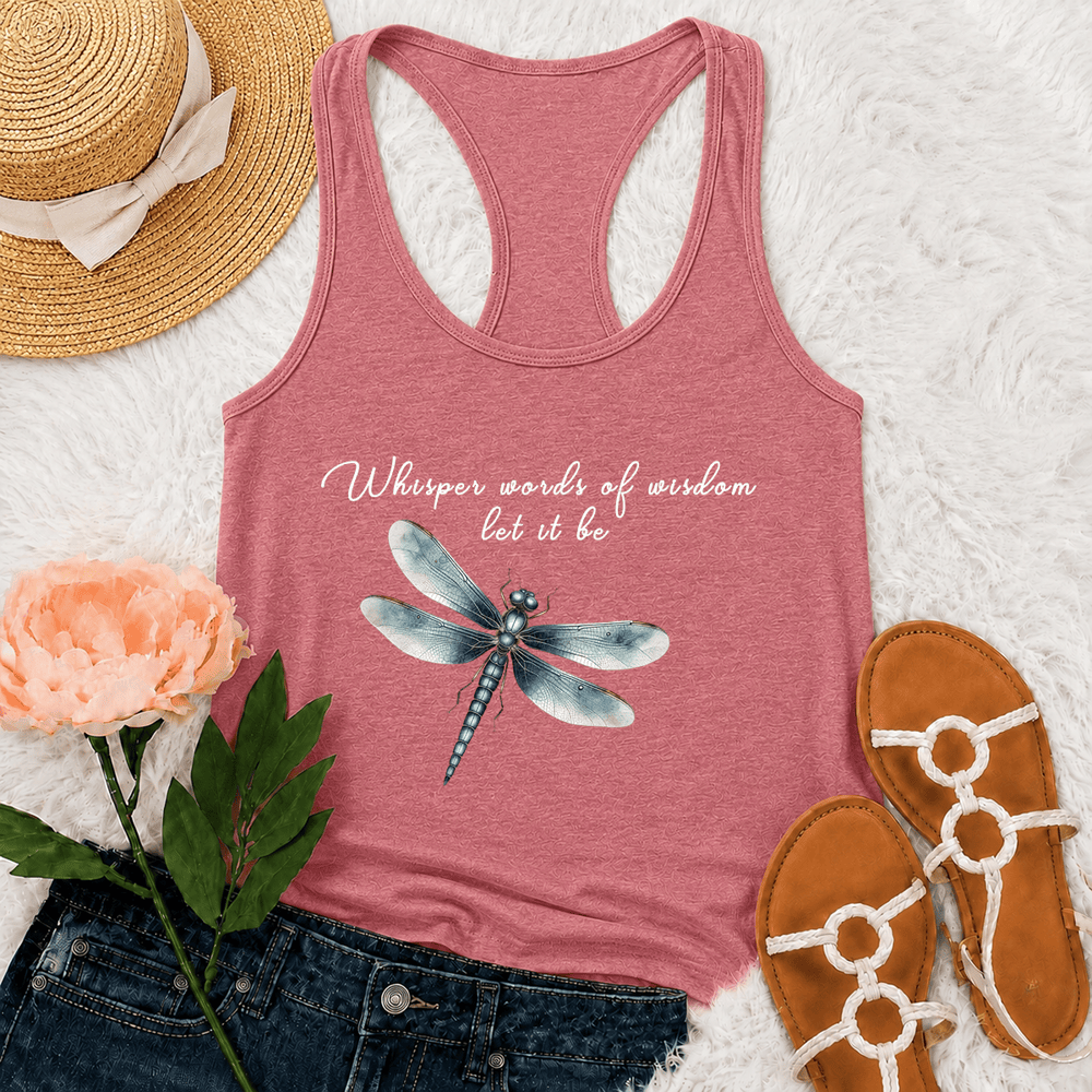Christianartworkshop Canotta da donna con stampa libellula ad acquerello "Let It Be" - Rosa - 2XL - image 21